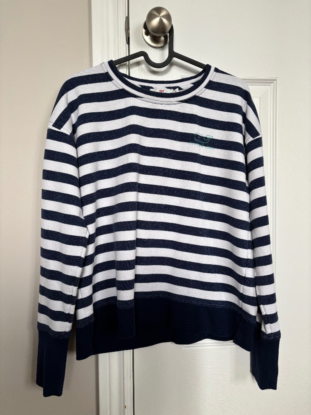 Navy/White Striped Vineyard Vines Crewneck